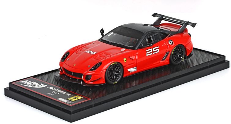 ギャラリービューアに画像をロードする, 【予約】Ferrariフェラーリ 599XX EVO Rosso Scuderiaロッソスクーデリア no. 25 50台限定 /BBR 1/43 レジン ミニカー