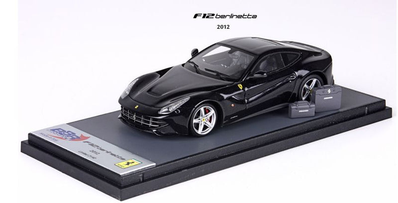 ギャラリービューアに画像をロードする, 【予約】Ferrariフェラーリ F12 Berlinettaベルリネッタ NEWブラックデイトナ スーツケース付き 40台限定 /BBR 1/43 レジンミニカー