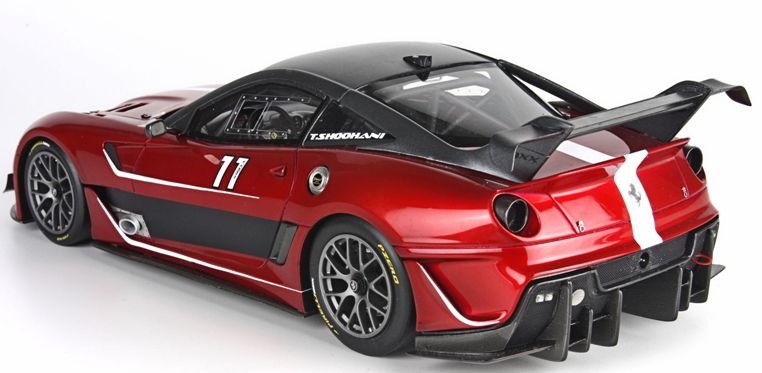 ギャラリービューアに画像をロードする, 【予約】12月以降発売予定 Ferrariフェラーリ 599XX EVO Infineon 2012 no. 11 ? rosso corsa / roof dark silver 100台限定 /BBR 1/18 レジンミニカー