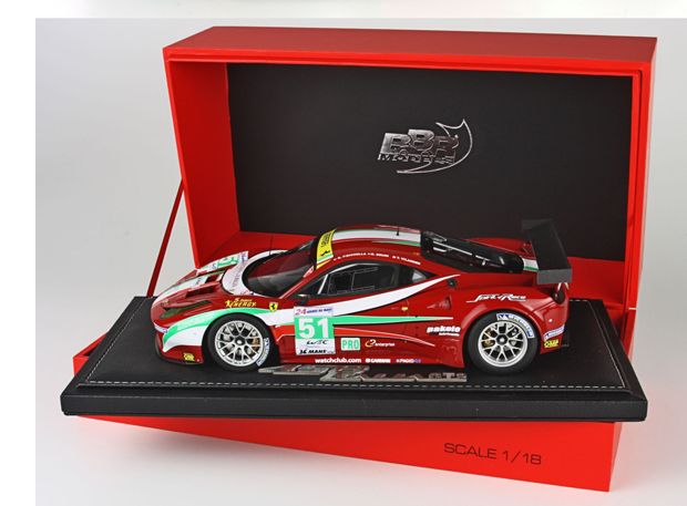 ギャラリービューアに画像をロードする, 【予約】Ferrariフェラーリ 458 Italiaイタリア GT2 GTE Pro Le Mans 2012 AF Corse /Fisichella-Bruni-Villander /BBR 1/18 ミニカー