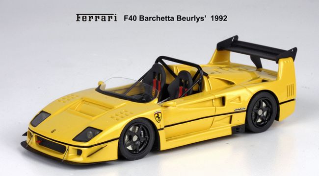 ギャラリービューアに画像をロードする, Ferrariフェラーリ F40 Barchetta Beurlys 1992イエロー /BBR 1/43 レジンミニカー