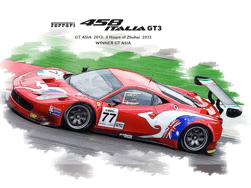 ミニカー　1/18 Ferrari 458 GT3 GT Asia 2013 Rosso Corsa 322 TOTAL #77(レッド×ホワイト×ブルー) [P1876V] BBR Models 1:18 Ferrari 458 Italia GT3 #77 GT Asia 2013 red
