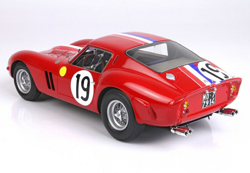 ギャラリービューアに画像をロードする, FERRARIフェラーリ 250 GTO COUPE ch.3705gt TEAM PIERRE NOBLET N 19 2nd 24h LE MANS 1962 J.GUICHET - P.NOBLET - CON VETRINA - WITH SHOWCASE | RED WHITE BLUE /BBR 1/18 ミニカー