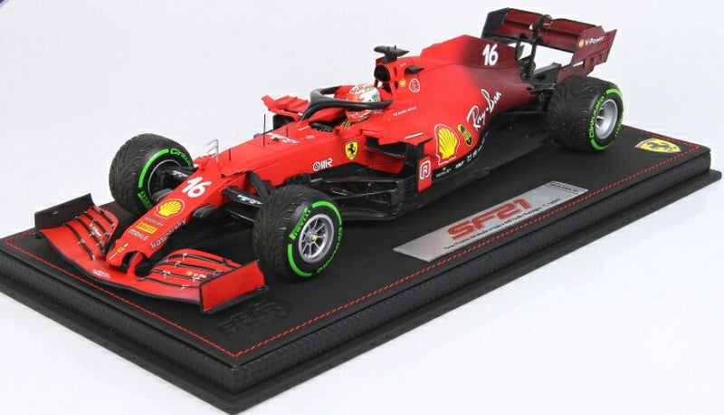ギャラリービューアに画像をロードする, 【予約】Ferrariフェラーリ SF21 Gran Premio Del Made In Italy E Dell Emilia Romagna C. Leclerc Car N.16 GREEN Intermediate Tyres February 2022 /BBR 1/18 ミニカー
