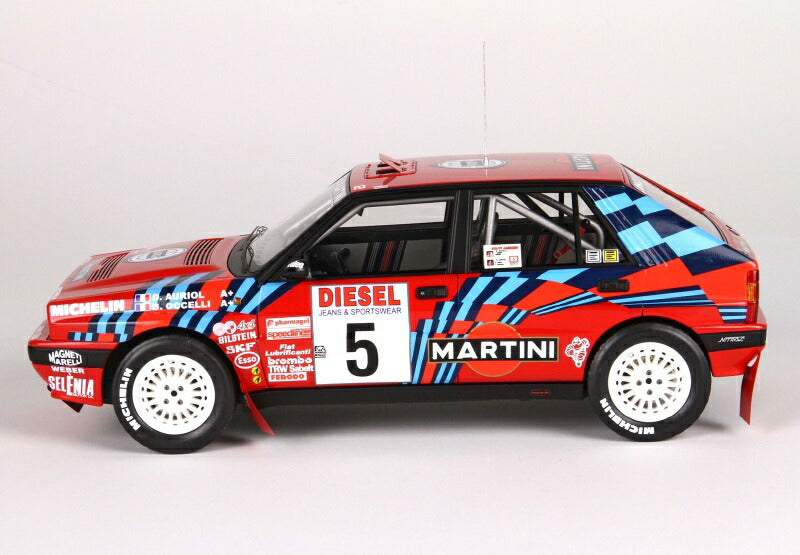 ギャラリービューアに画像をロードする, LANCIA | DELTA HF INTEGRALE 16V MARTINI N 5 RALLY SANREMO 1989 D.AURIOL - B.OCCELLI | RED WHITE BLUE /BBR 1/18 ミニカー