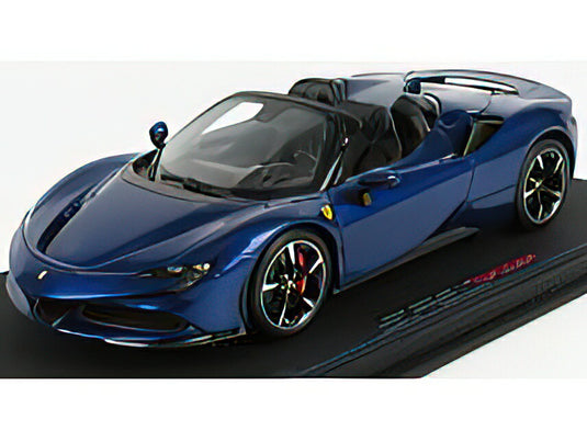 FERRARIフェラーリ SF90 STRADALE HYBRID SPIDER 1000hp OPEN ROOF 2020 - CON VETRINA - WITH SHOWCASE - BLU ELETTRICO - BLUE MET /BBR 1/18 ミニカー