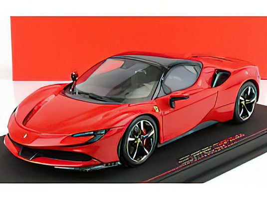 FERRARIフェラーリ SF90 STRADALE HYBRID SPIDER 1000hp CLOSED ROOF 2020 - CON VETRINA - WITH SHOWCASE - ROSSO CORSA 322 - RED /BBR 1/18 ミニカー
