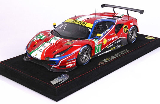FERRARIフェラーリ 488 GTE EVO 3.9L TURBO V8 TEAM AF CORSE N 71 LMGTE PRO CLASS 24h LE MANS 2020 S.BIRD - M.MOLINA - D.RIGON - CON VETRINA - WITH SHOWCASE - RED WHITE BLUE /BBR 1/18 ミニカー