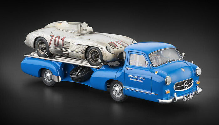 ギャラリービューアに画像をロードする, Mercedes-Benzメルセデスベンツ Racing Car Transporter "The blue Wonder" + 300 SLR #701 Dirty Hero /GT SPIRITスピリット 1/12 ミニカー