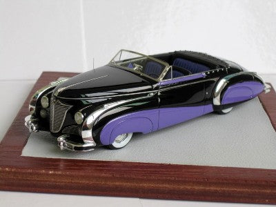 ギャラリービューアに画像をロードする, キャデラック S62 Roadster Saoutchik 1948 オープン ブラック/パープル 125台限定/ilarioイラリオ 1/43 レジン ミニカー