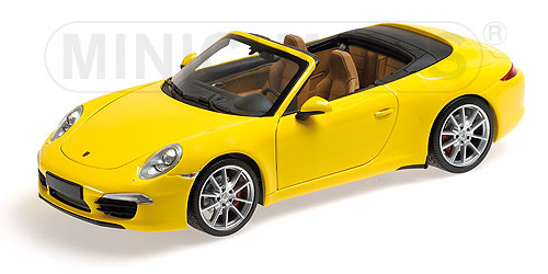 PORSCHEポルシェ 911 991 CARRERA S CABRIOLET 2012 | YELLOW /Minichampsミニチャンプス 1/18 ミニカー