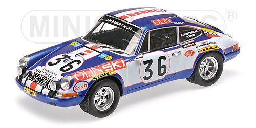 PORSCHEポルシェ 911 S 2.4L TEAM ECURIE JEAN SAGE N 36 24h LE MANS 1971 B.WALDEGARD - B.CHENEVIERE | BLUE WHITE /Minichampsミニチャンプス 1/18 ミニカー