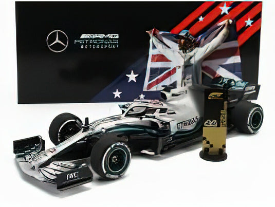 MERCEDES GP - F1 W10 EQ POWER+ TEAM AMG PETRONAS MOTORSPORT N 44 WORLD CHAMPION USA GP 2019 LEWIS HAMILTON - SILVER BLACK /Minichamps 1/18 ミニカー