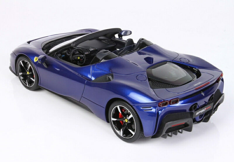ギャラリービューアに画像をロードする, FERRARIフェラーリ SF90 STRADALE HYBRID SPIDER 1000hp 2020 - CON VETRINA - WITH SHOWCASE | BLU ELETTRICO - BLUE MET /BBR 1/18 ミニカー