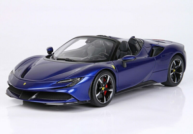 ギャラリービューアに画像をロードする, FERRARIフェラーリ SF90 STRADALE HYBRID SPIDER 1000hp 2020 - CON VETRINA - WITH SHOWCASE | BLU ELETTRICO - BLUE MET /BBR 1/18 ミニカー