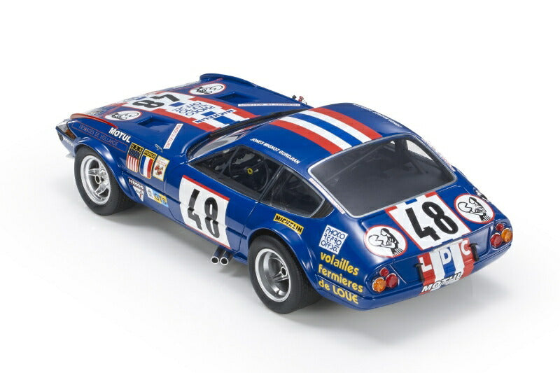 ギャラリービューアに画像をロードする, FERRARI - 365 GTB/4 DAYTONA 4.4L V12 13th N 48 24h LE MANS 1975 MARCEL MIGNOT - PHILIPPE GURDJIAN - HARRY JONES - BLUE /TOPMARQUES 1/18 ミニカー