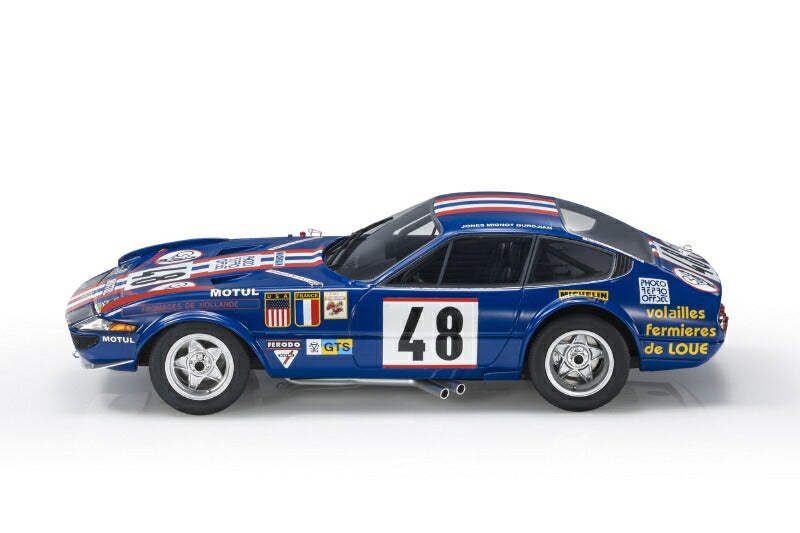 ギャラリービューアに画像をロードする, FERRARI - 365 GTB/4 DAYTONA 4.4L V12 13th N 48 24h LE MANS 1975 MARCEL MIGNOT - PHILIPPE GURDJIAN - HARRY JONES - BLUE /TOPMARQUES 1/18 ミニカー