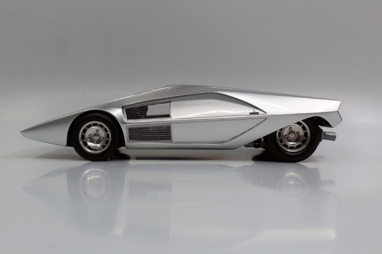 ギャラリービューアに画像をロードする, Lancia Stratos Zero Concept Silver /TOPMARQUES 1/12 ミニカー
