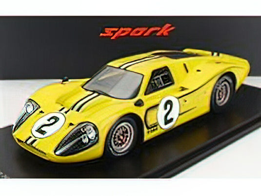 FORD USA - GT40 MKIV 7.0L V8 TEAM SHELBY AMERICAN INC. N 2 24h LE MANS 1967 B.McLARENマクラーレン M.DONOHUE - CON VETRINA SPECIAL BOX - YELLOW BLACK /Sparkスパーク 1/18 ミニカー