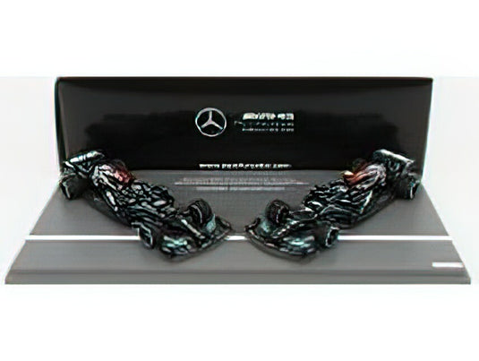 MERCEDES GP - SET F1 2X W12 MERCEDES M12 EQ POWER+ TEAM AMG PETRONAS MOTORSPORT FORMULA ONE N 44 + N 77 ABU DHABI GP 2021 LEWIS HAMILTON - VALTTERI BOTTAS - 8 TIMES WORLD CHAMPION CONSTRUCTEUR - BLACK GREEN /Sparkスパーク 1/43 ミニカー