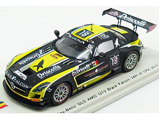 MERCEDES BENZ - SLS AMG GT3 TEAM BLACK FALCON N 18 24h SPA 2015 O.MORLEY - S.JOHNSTON - M.ENGEL - B.SCHNEIDER - BLACK YELLOW /SPARK 1/43 ミニカー