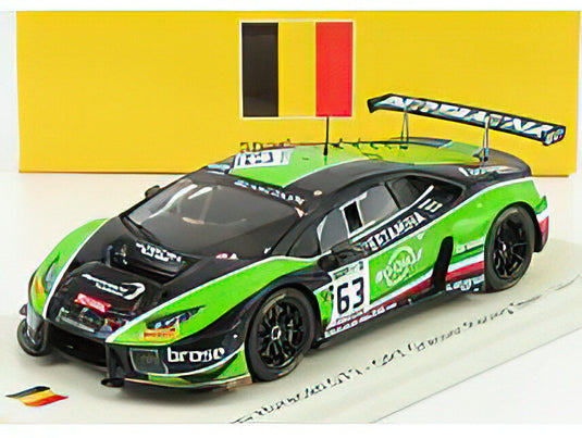 LAMBORGHINIランボルギーニ HURACAN GT3 N 63 GRT TEAM GRASSER RACING 24h SPA 2017 M.BORTOLOTTI - C.ENGELHART - A.CALDARELLI - GREEN /SPARK 1/43 ミニカー