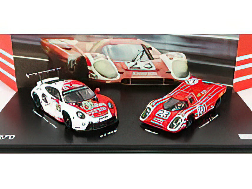 PORSCHEポルシェ SET 2X CARS TEAM PORSCHEポルシェ 917K 4.9L TEAM SALZBURG N 23  WINNER 24h LE MANS 1970 H.HERRMANN - R.ATTWOOD + 911 991-2 RSR TEAM PORSCHE  GT N 