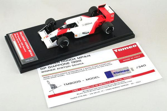 McLARENマクラーレン MP4/4 日本GP 1988 アイルトンセナ 340台限定/Tameoタメオ 1/43 ミニカー