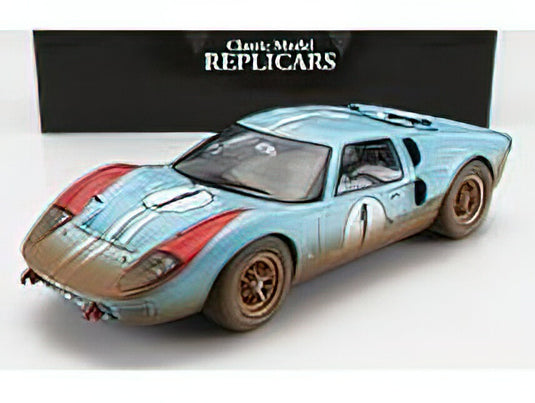 FORD USA - GT40 MKII 7.0L V8 TEAM SHELBY AMERICAN INC. N 1 2nd 24h LE MANS 1966 K.MILES - D.HULME - LIGHT BLUE /CMR 1/12 ミニカー