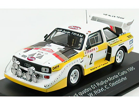 AUDI QUATTRO SPORT S1 (night version) N 2 4th RALLY MONTECARLO 1986 W.ROHRL - C.GEISTDORFER YELLOW WHITE RED /CMR 1/43 ミニカー
