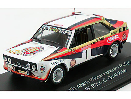 FIAT 131 ABARTH TEAM VS FIAT WARSTEINER N 1 WINNER RALLY HUNSRUCK 1980 W.ROHRL - C.GEISTDORFER WHITE RED BLACK /CMR 1/43 ミニカー
