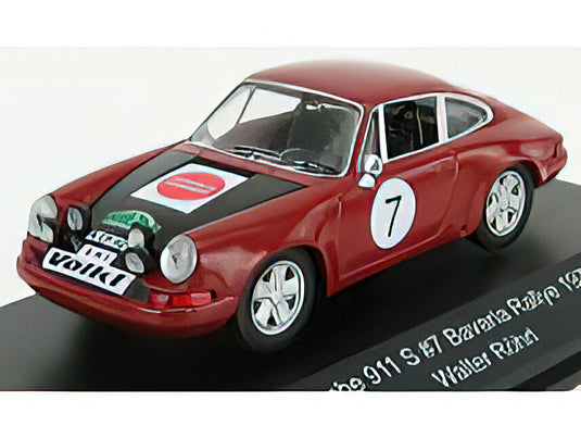 PORSCHE 911S N 7 RALLY BAVARIA 1970 W.ROHRL BORDEAUX BLACK /CMR 1/43 ミニカー