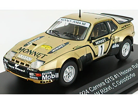 PORSCHE 924 CARRERA GTS N 1 WINNER RALLY HESSEN 1981 W.ROHRL - C.GEISTDORFER GOLD BLACK /CMR 1/43 ミニカー