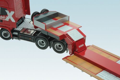 ギャラリービューアに画像をロードする, Scaniaスカニア R 6x4 Nooteboomノーテブーム P.-X 2-A, Baggerbett トレーラー NZG -827-01 1/50 建設機械模型 ミニチュア 重機