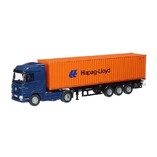 メルセデスベンツ アクトロス Hapag Lloyd" 40フィートコンテナ セミトレーラー 625-01 /NZG 1/50 建設機械模型