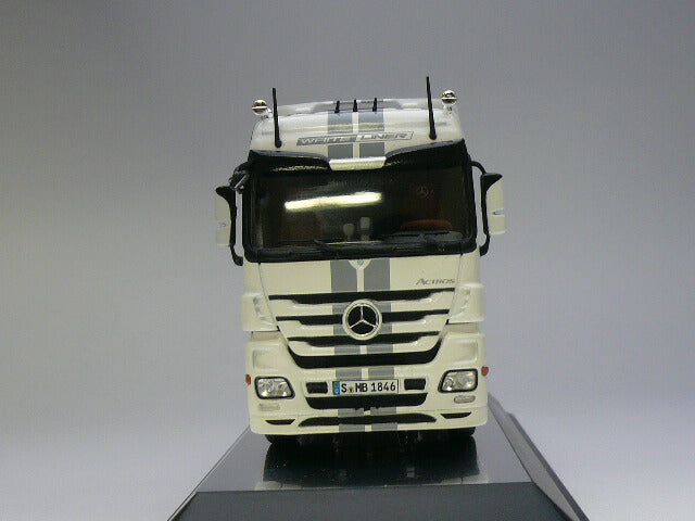 ギャラリービューアに画像をロードする, メルセデスベンツ アクトロス 4X2 ホワイト トラクター トラック 740/04 /NZG 1/50 建設機械模型