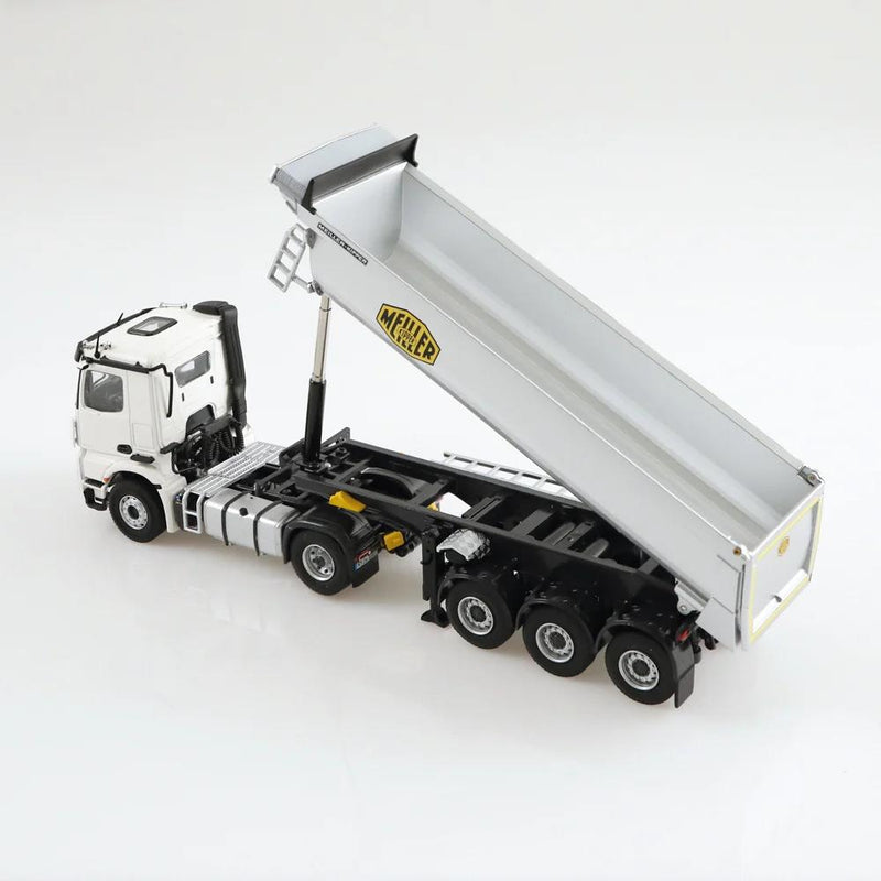 ギャラリービューアに画像をロードする, Mercedes-Benz Arocs Meiller tipping semi trailer white /NZG ダンプ 1/50 模型
