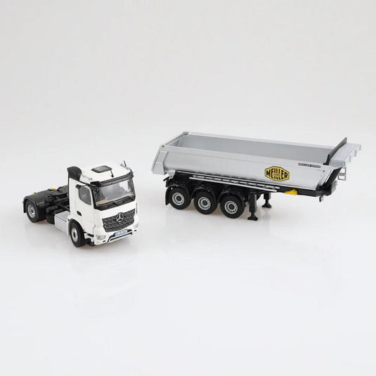 Mercedes-Benz Arocs Meiller tipping semi trailer white /NZG ダンプ 1/50 模型