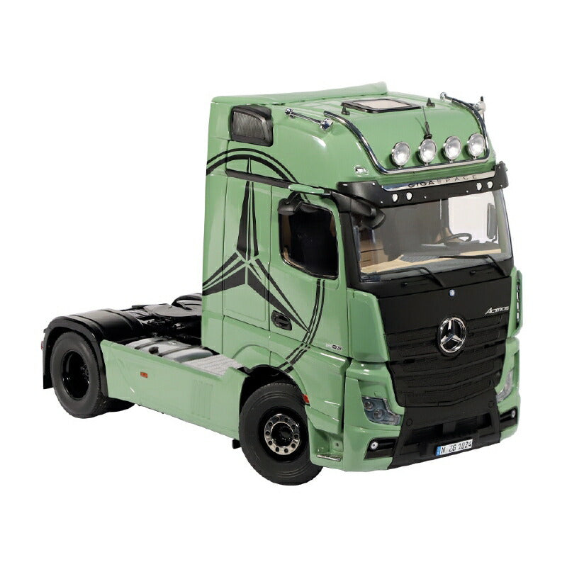 ギャラリービューアに画像をロードする, 【予約】Mercedes-Benz Actros GigaSpace 4x2 olive with star /NZG 建設機械模型 工事車両 1/18 ミニカー