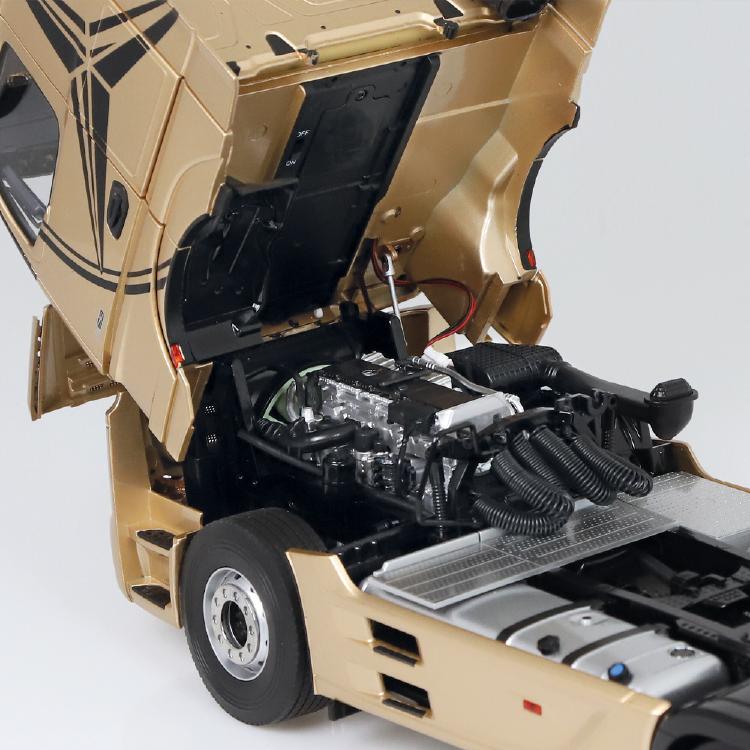 ギャラリービューアに画像をロードする, Mercedes-Benz Actros GigaSpace 4x2 シャンパン トラクタ /建設機械模型 工事車両 NZG 1/18 ミニチュア