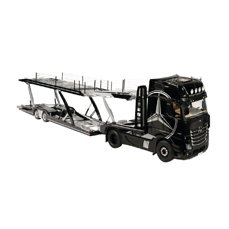 ギャラリービューアに画像をロードする, 【予約】Mercedes-Benz Actros GigaSpace 4x2 & Lohr black キャリアカー積載車/NZG 建設機械模型 工事車両 1/18 ミニカー