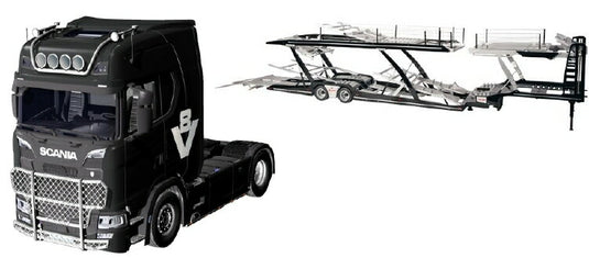 730S black V8 Lohr car transporter トラック 積載車トラクタ /NZG 1/18 建設機械 模型ミニカー はたらく車