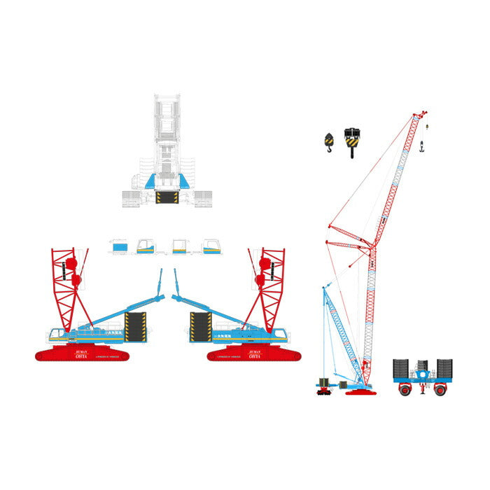 ギャラリービューアに画像をロードする, 【予約】12月以降発売予定Liebherrリープヘル LR1600/2 + Derrick HUMAN OHYA NZG 1/50 建設機械 模型ミニカー はたらく車重機 クローラークレーン