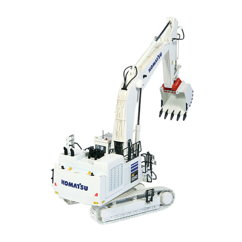 ギャラリービューアに画像をロードする, KOMATSUコマツ PC1250 Lenhoff quick coupler ホワイト 油圧ショベル/NZG 1/50 建設機械 模型ミニカー はたらく車 重機