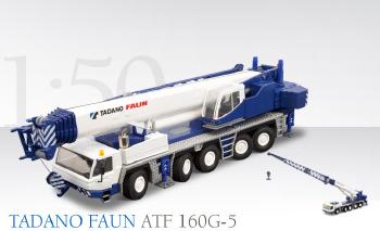ギャラリービューアに画像をロードする, タダノTADANO-FAUN ATF 160G-5 移動式 オールテレーンクレーン 2103/0 /CONRADコンラート建設機械 工事車両 1/50 ミニチュア 重機