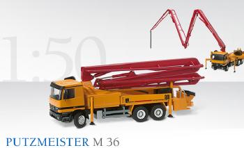 ギャラリービューアに画像をロードする, PUTZMEISTER M 36 モバイルコンクリート 3軸 メルセデスベンツ アクトロス 40128/0 /CONRADコンラート建設機械 工事車両 1/50 ミニチュア 重機