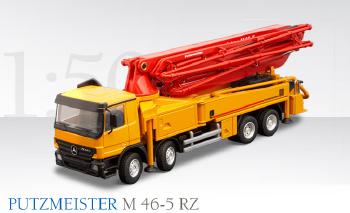 ギャラリービューアに画像をロードする, PUTZMEISTER M 46-5 RZ Truckmounted コンクリートポンプ 4軸 メルセデスベンツ アクトロス 40159/0 /CONRADコンラート建設機械 工事車両 1/50 ミニチュア 重機