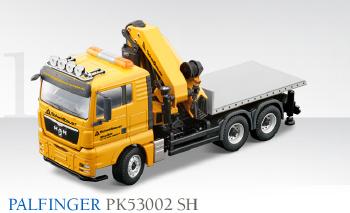 ギャラリービューアに画像をロードする, 【予約】PALFINGER PK530002 SH トラッククレーン MAN TGX 3軸 SCHMIDBAUER 70191/0 /CONRADコンラート建設機械 工事車両 1/50 ミニチュア 重機