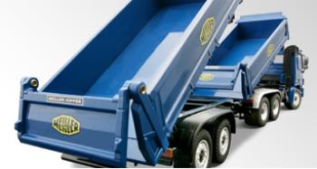 ギャラリービューアに画像をロードする, 【予約】MEILLER 3ウェイティッパー 3軸 + タンデムダンプトレーラー 2軸 72182/0 /CONRADコンラート建設機械 工事車両 1/50 ミニチュア 重機