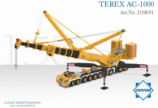 TEREX AC 1000 クレーン模型 1/50スケール TEREX AC 1000 クレーン模型 1/50スケール